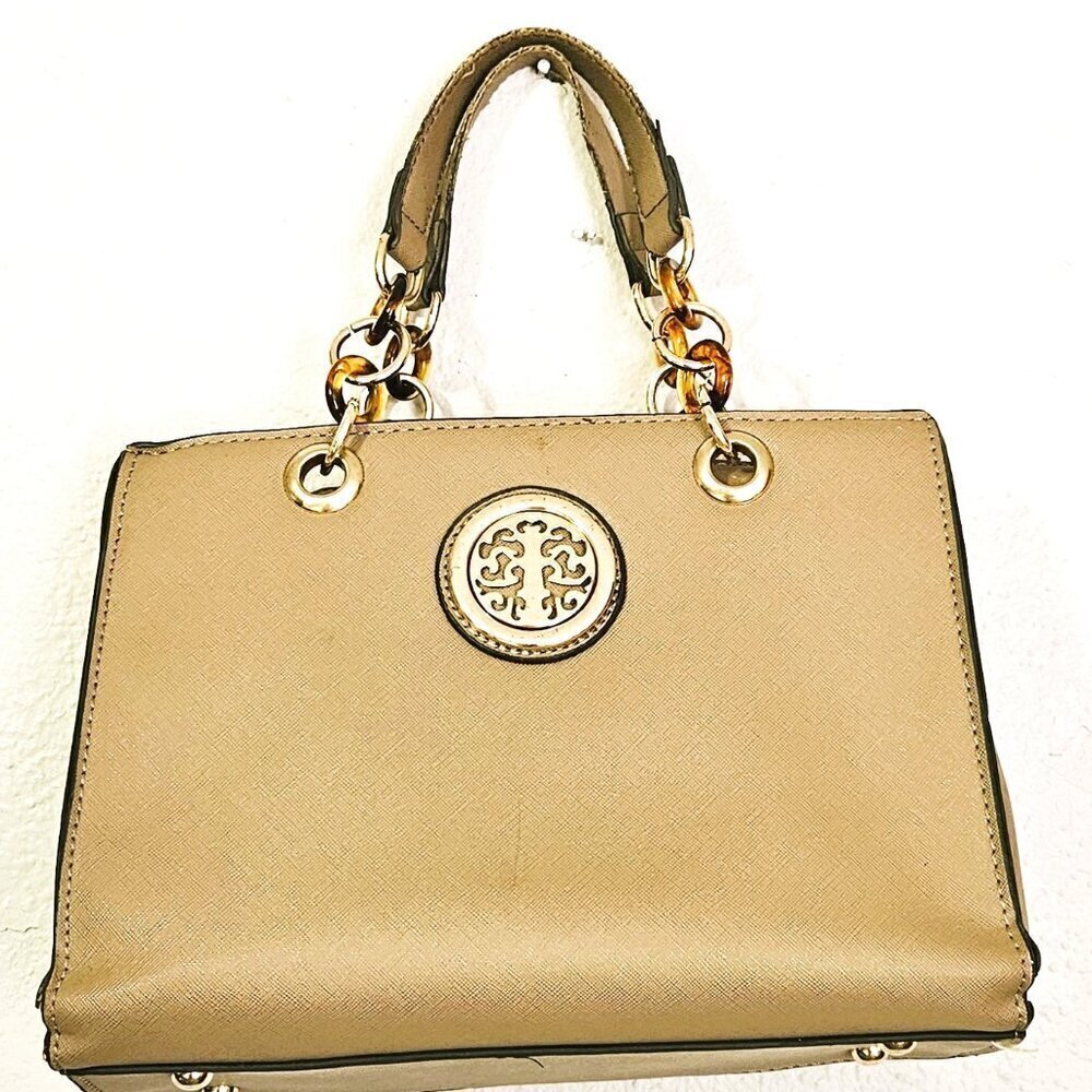 Tree of Life Leather Stylish Casual Taupe Handbag